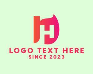 Startup - Modern Letter H Flame logo design