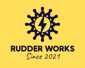 Rudder - Lightning Bolt Helm logo design