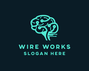 Wire - Digital Wire Brain logo design