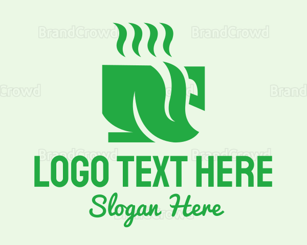 Green Herbal Tea Cup Logo