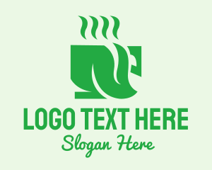 Loose Leaf Tea - Green Herbal Tea Cup logo design