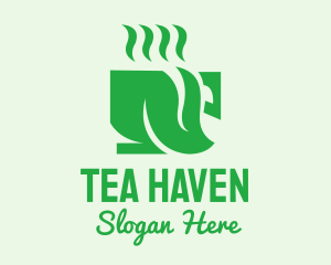 Green Herbal Tea Cup logo design