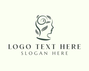 Brain - Mental Health Leaf logo design