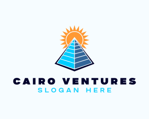 Pyramid Sun Structure logo design