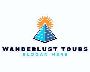 Pyramid Sun Structure logo design