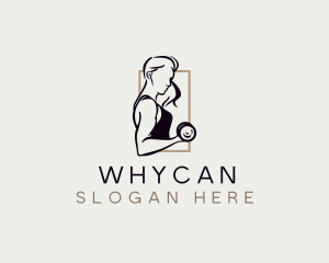 Woman Fitness Muscle Logo