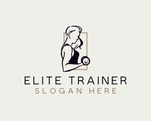 Woman Fitness Muscle logo design