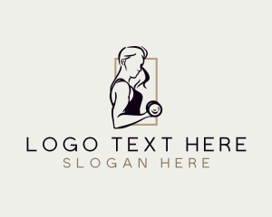 Exercise - Woman Fitness Muscle logo design