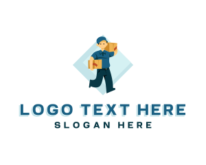 Logistics - Package Delivery Man logo design