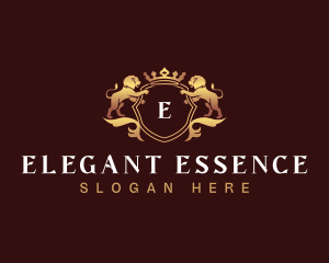 Elegant Lion Crest  logo design