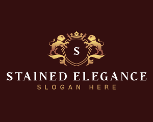 Elegant Lion Crest  logo design