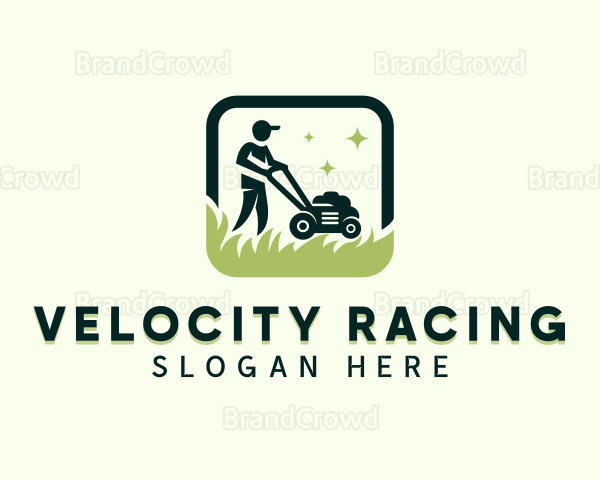 Lawn Mower Gardener Logo