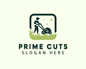 Lawn Mower Gardener logo design