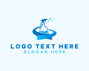 Clean - Disinfection Spray Cleaner logo design