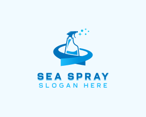 Disinfection Spray Cleaner logo design