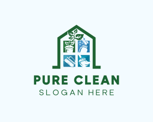 Home Cleaning Housekeeping Tools logo design