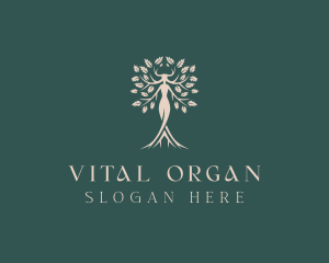 Organic Beauty Woman Tree  logo design