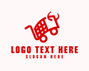 Buy - Bull Grocery Trolley logo design