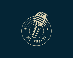 Broadcaster - Microphone Singing Karaoke logo design