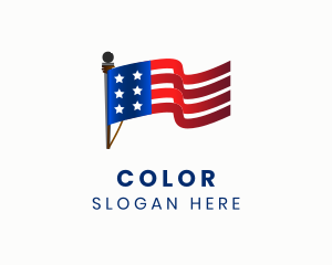 Patriotism - American Flag Pole logo design