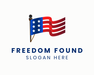 Patriotism - American Flag Pole logo design