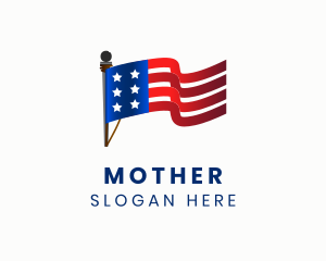 Country - American Flag Pole logo design