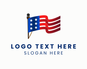 Flagpole - American Flag Pole logo design