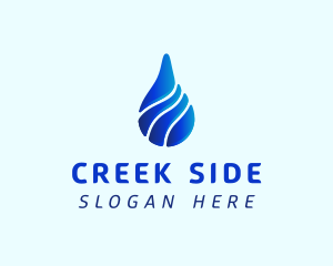 Creek - Aqua Water Drop logo design