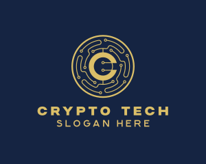 Cryptocurrency Fintech Letter C logo design