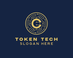 Token - Cryptocurrency Fintech Letter C logo design