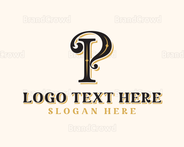 Luxury Decorative Jewelry Letter P Logo