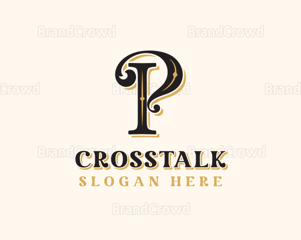 Luxury Decorative Jewelry Letter P Logo