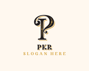 Luxury Decorative Jewelry Letter P logo design