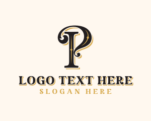 Typography - Luxury Decorative Jewelry Letter P logo design