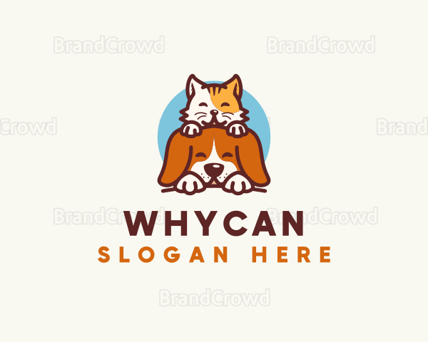 Cute Pet Cat Dog Logo