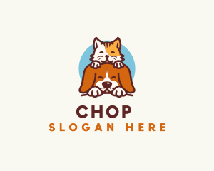 Cute Pet Cat Dog Logo