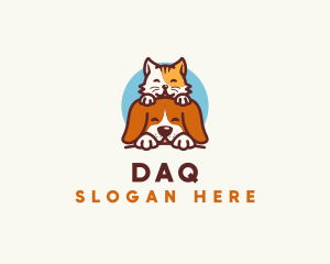 Cartoon - Cute Pet Cat Dog logo design