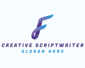 Gradient Business Letter F logo design