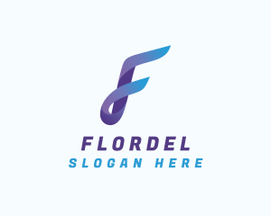 Gradient Business Letter F logo design