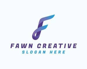 Gradient Business Letter F logo design