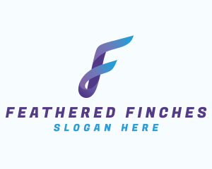 Gradient Business Letter F logo design