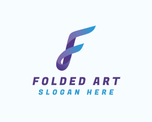 Gradient Business Letter F logo design