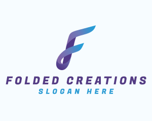 Gradient Business Letter F logo design