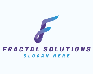 Gradient Business Letter F logo design