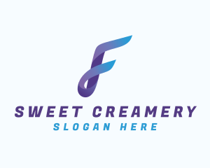 Gradient Business Letter F logo design