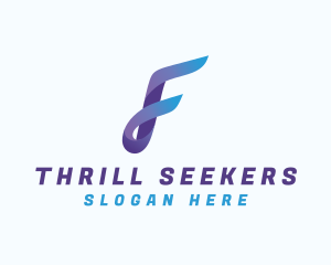 Gradient Business Letter F logo design