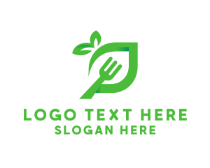 Vegan - Food Fork Restuarant logo design