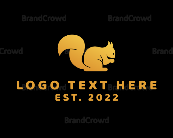 Golden Squirrel Animal Logo