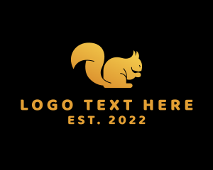 Luxe - Golden Squirrel Animal logo design