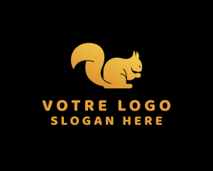 Golden Squirrel Animal Logo